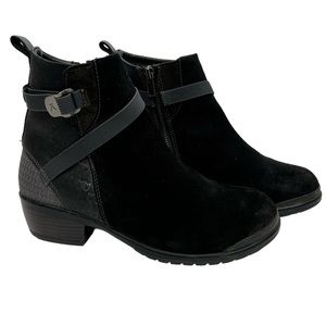 KEEN Morrison Mid Boot Suede Black Zip Belted Comfort Ankle Boots Women's Size 8